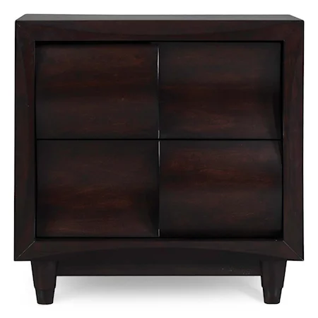 Weave-Front Drawer Nightstand with Tapered Feet